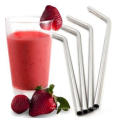 6 Eco metal straw stainless steel drinking straw plus 2 brush Reusable